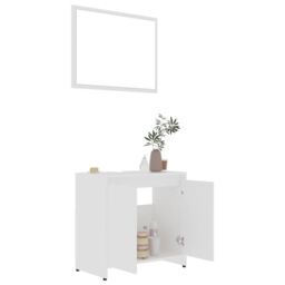 Berkfield Home Bathroom Furniture Set White Engineered Wood - thumbnail 4