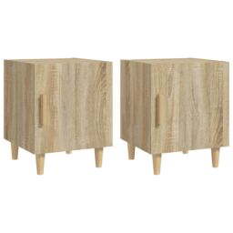 Berkfield Home Bedside Cabinets 2 pcs Sonoma Oak Engineered Wood in Brown - thumbnail 2