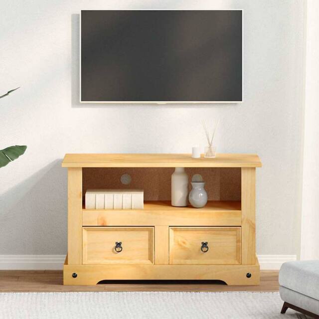 Berkfield Home TV Cabinet Mexican Pine Corona Range 91x43x56 cm in Brown - Size: 91 x 43 x 56 cm - image 1