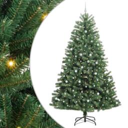 Berkfield Home Artificial Hinged Christmas Tree Green 300 cm PVC & Metal - thumbnail 2