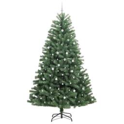 Berkfield Home Artificial Hinged Christmas Tree Green 300 cm PVC & Metal - thumbnail 4