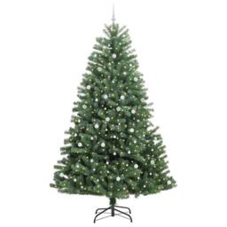 Berkfield Home Artificial Hinged Christmas Tree Green 300 cm PVC & Metal - thumbnail 3