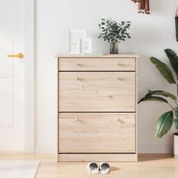 Berkfield Home Shoe Cabinet ALTA 77x35x96 cm Solid Wood Pine in Brown - Size: 77 x 35 x 96 cm