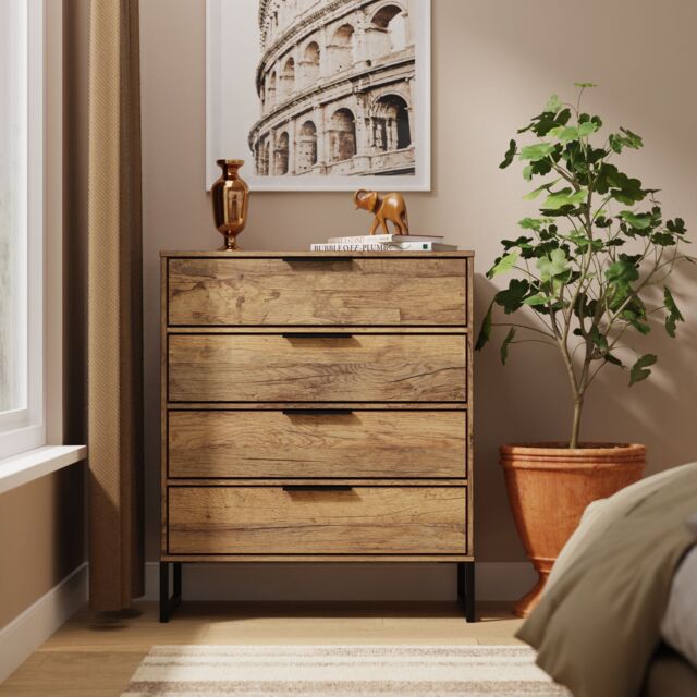 Ready Assembled 2 U Tamworth 4 Drawer Chest (Ready Assembled) in Dark Brown - image 1