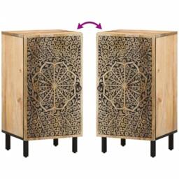 Berkfield Home Side Cabinet 40x33x75 cm Solid Wood Mango in Brown - Size: 40 x 33 x 75 cm - thumbnail 6