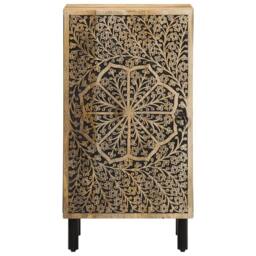Berkfield Home Side Cabinet 40x33x75 cm Solid Wood Mango in Brown - Size: 40 x 33 x 75 cm - thumbnail 3