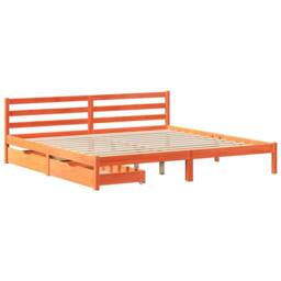 Berkfield Home Bed Frame without Mattress Wax Brown 200x200 cm Solid Wood Pine - thumbnail 3
