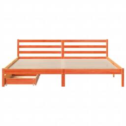 Berkfield Home Bed Frame without Mattress Wax Brown 200x200 cm Solid Wood Pine - thumbnail 4