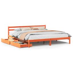 Berkfield Home Bed Frame without Mattress Wax Brown 200x200 cm Solid Wood Pine - thumbnail 2