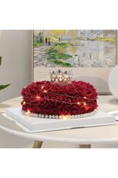 Living and Home Rose Cake Unique Gifts For Women Mom in Dark Red - thumbnail 5