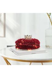 Living and Home Rose Cake Unique Gifts For Women Mom in Dark Red - thumbnail 4