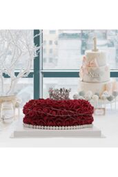 Living and Home Rose Cake Unique Gifts For Women Mom in Dark Red - thumbnail 3