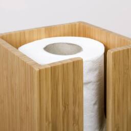 EONLION Toilet Roll Paper Holder Stand in Brown - thumbnail 5