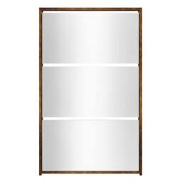 Berkfield Home Shoe Cabinet with Mirror 3-Layer Smoked Oak 63x17x102.5 cm in Brown - thumbnail 4