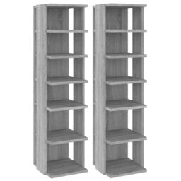 Berkfield Home Shoe Racks 2 pcs Grey Sonoma 27.5x27x102 cm Engineered Wood - thumbnail 2