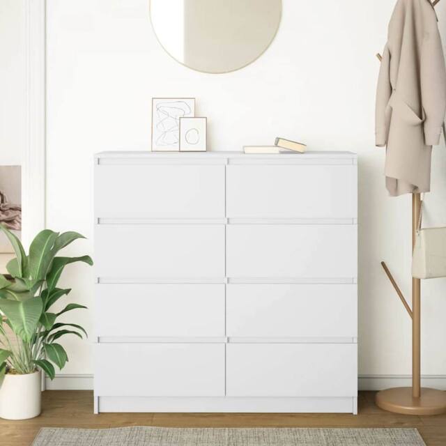 Berkfield Home Sideboard White 100x35x99 cm Engineered Wood - Size: 100 x 35 x 99 cm - image 1