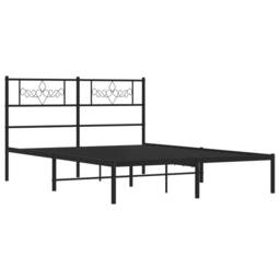 Berkfield Home Metal Bed Frame with Headboard Black 135x190 cm Double - thumbnail 4