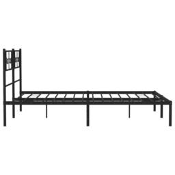 Berkfield Home Metal Bed Frame with Headboard Black 135x190 cm Double - thumbnail 6