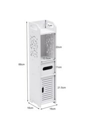 Living and Home Freestanding Wooden Small Slim Bathroom Cabinet in White - thumbnail 6