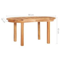 Berkfield Home Durable Coffee Table 90x50x45 cm Solid Teak Wood in Brown - Size: 90 x 50 x 45 cm - thumbnail 6