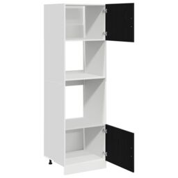 Berkfield Home Microwave Cabinet Black Oak 60x57x207 cm Engineered Wood - Size: 60 x 57 x 207 cm - thumbnail 5