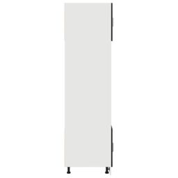 Berkfield Home Microwave Cabinet Black Oak 60x57x207 cm Engineered Wood - Size: 60 x 57 x 207 cm - thumbnail 7