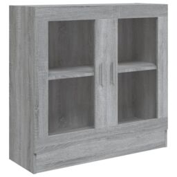Berkfield Home Vitrine Cabinet Grey Sonoma 82.5x30.5x80 cm Engineered Wood - thumbnail 2