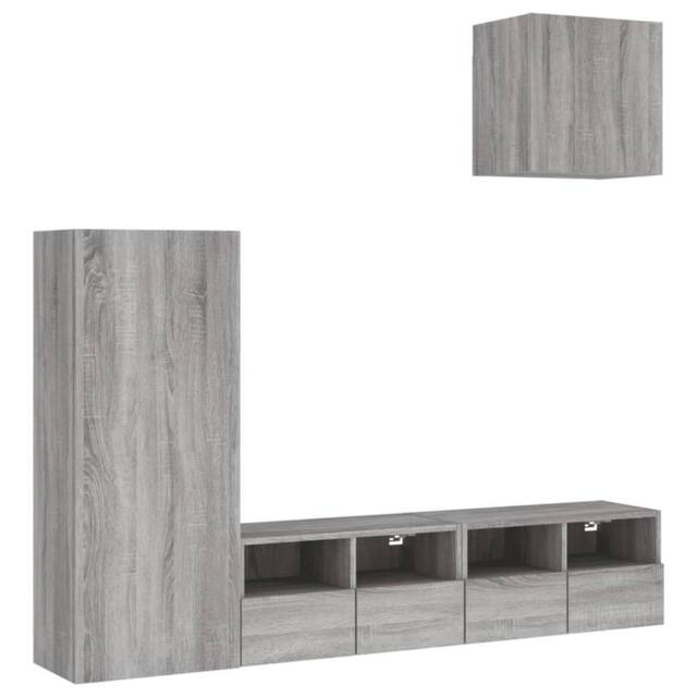 Berkfield Home 4 Piece TV Wall Units Grey Sonoma Engineered Wood - image 1