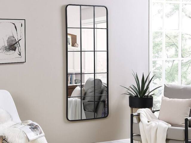 Vente-unique Industrial Metal Window Mirror - L60 X H140 Cm - Black - SCIARA - image 1