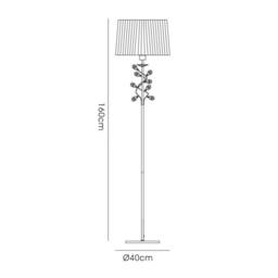 Netlighting Willow Floor Lamp with Cream Shade 1 Light Antique Brass Crystal in Bronze - thumbnail 3