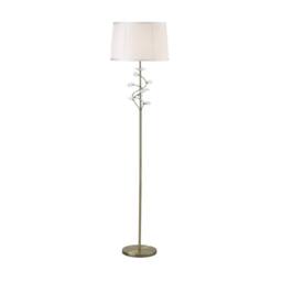 Netlighting Willow Floor Lamp with Cream Shade 1 Light Antique Brass Crystal in Bronze - thumbnail 4