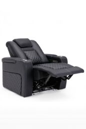 More4Homes Broadway Cinema Electric Recliner Chair USB Charging LED Base in Black - thumbnail 2