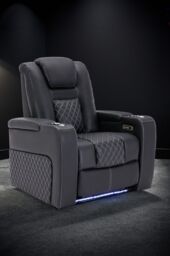 More4Homes Broadway Cinema Electric Recliner Chair USB Charging LED Base in Black