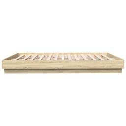 Berkfield Home Bed Frame with LED without Mattress Sonoma Oak 200x200 cm in Brown - thumbnail 7
