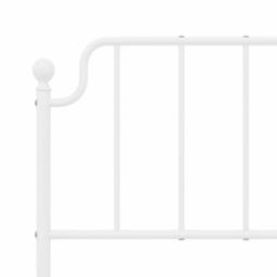 Berkfield Home Metal Bed Frame with Headboard White 150x200 cm King Size - thumbnail 9