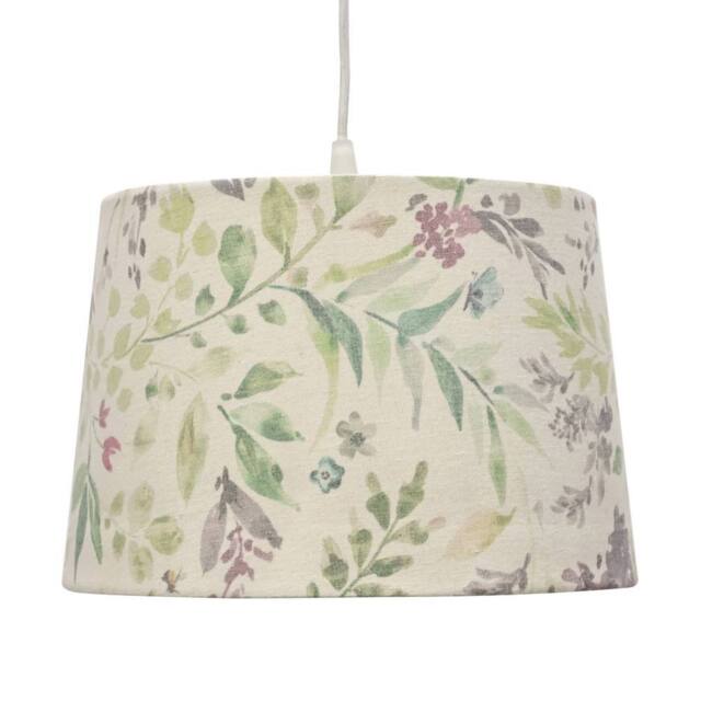 First Choice Lighting Voyage - Floral Print 28cm Pendant or Lamp Shade in Green - image 1