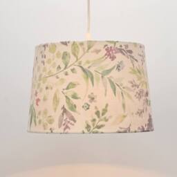 First Choice Lighting Voyage - Floral Print 28cm Pendant or Lamp Shade in Green - thumbnail 2