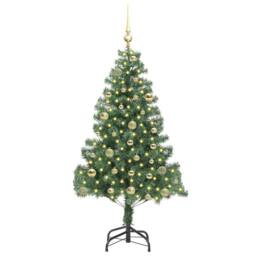 Berkfield Home Christmas Tree with 150 LEDs with Stand Green 150 cm PVC - thumbnail 3