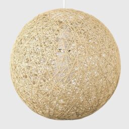 ValueLights Bjorn Medium Ratten Wicker Cream Ceiling Pendant Shade - thumbnail 2