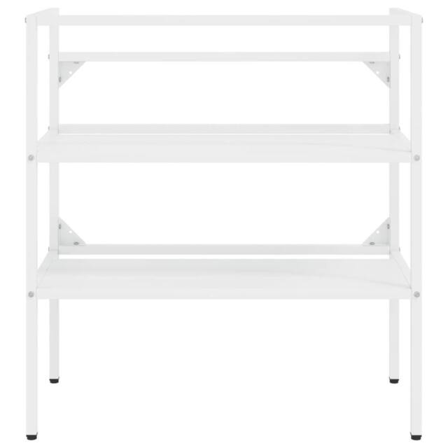 Berkfield Home Durable Bathroom Washbasin Frame White 79x38x83 cm Iron - Size: 79 x 38 x 83 cm - image 1