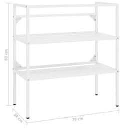 Berkfield Home Durable Bathroom Washbasin Frame White 79x38x83 cm Iron - Size: 79 x 38 x 83 cm - thumbnail 7