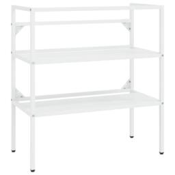 Berkfield Home Durable Bathroom Washbasin Frame White 79x38x83 cm Iron - Size: 79 x 38 x 83 cm - thumbnail 3