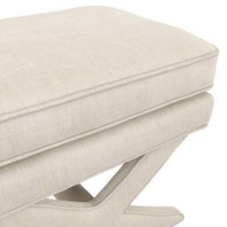 Wyld Haus Theodor Stone Linen Blend Stool with X Legs - thumbnail 5