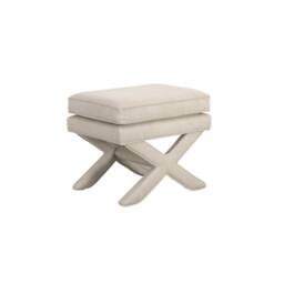 Wyld Haus Theodor Stone Linen Blend Stool with X Legs - thumbnail 3