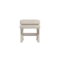 Wyld Haus Theodor Stone Linen Blend Stool with X Legs - thumbnail 4