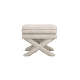 Wyld Haus Theodor Stone Linen Blend Stool with X Legs - thumbnail 2