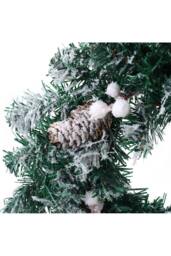 Living and Home D30cm Snow Flocked Christmas Artificial Wreath with Classical Xmas Ornaments in Green - thumbnail 4