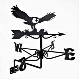 Buttercup Farm Mini Owl & Mouse Weathervane - Steel - L38 x W38 x H48 cm - Black - thumbnail 1