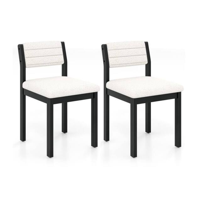 Gymax Imitation Lamb Fleece Home Chair with Upholstered Seat & Rubber in White - image 1