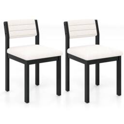Gymax Imitation Lamb Fleece Home Chair with Upholstered Seat & Rubber in White - thumbnail 4